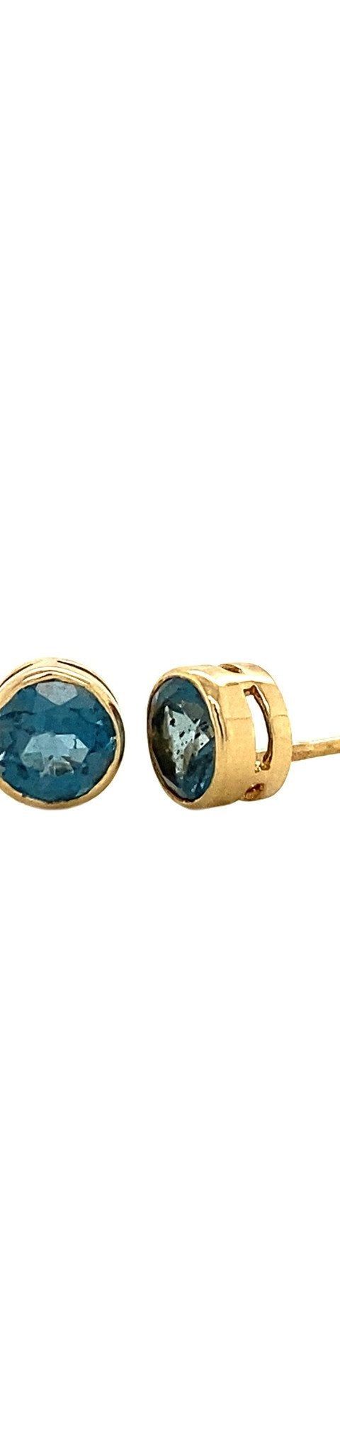 Vintage 14K Gold Stud Earrings with Topaz